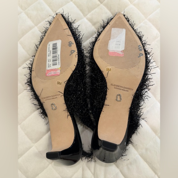 NEW Antonio Melani x Elizabeth Damrich Moon Boucle Frayed Detail Slingback Pumps - Picture 8 of 9